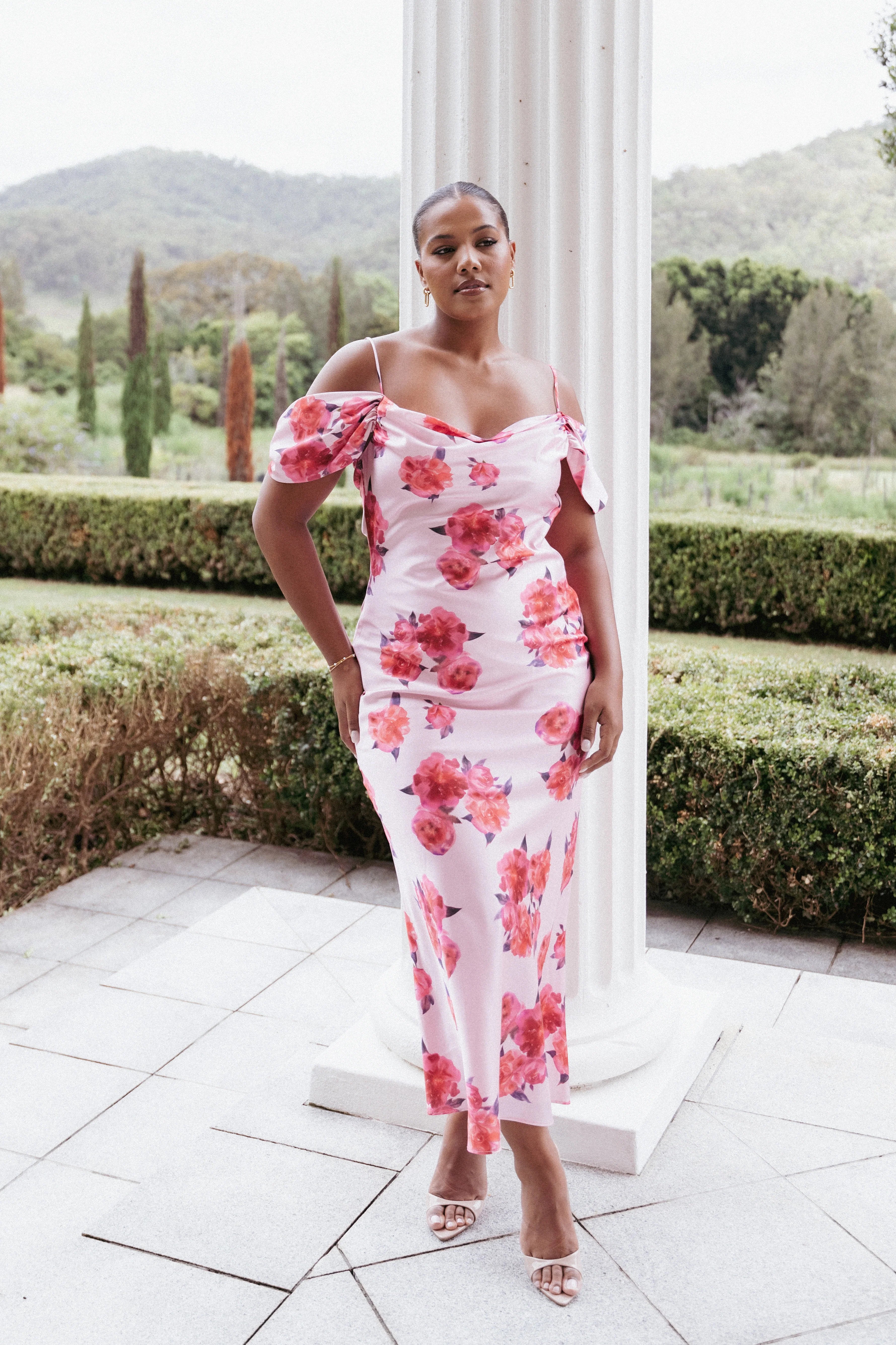 Esther Midi Dress - Pink