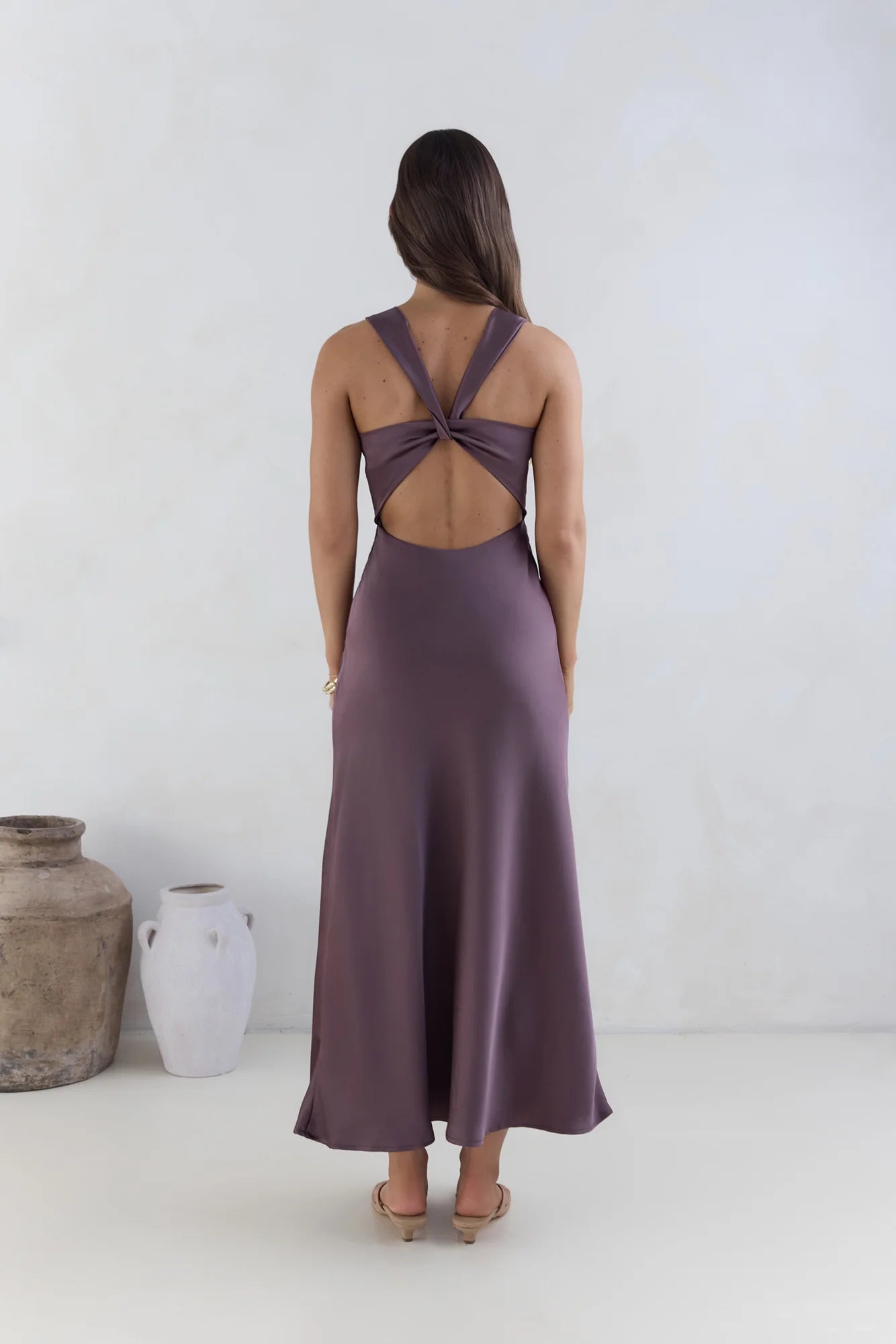 Island Reverie Satin Maxi Dress Purple
