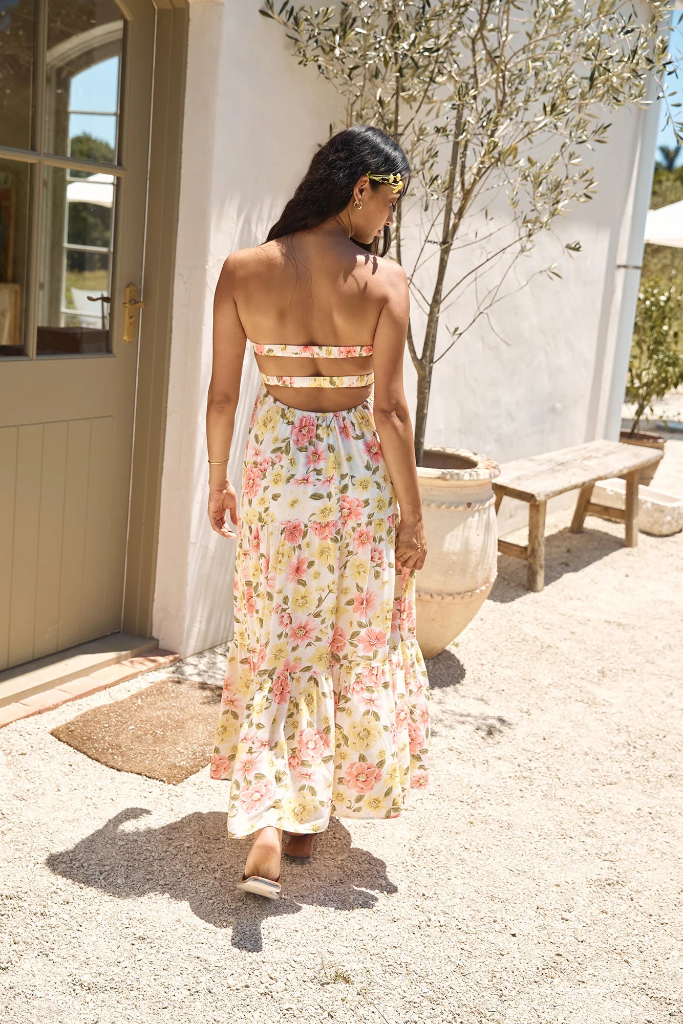 Field Wanderer Strapless Maxi Dress Yellow