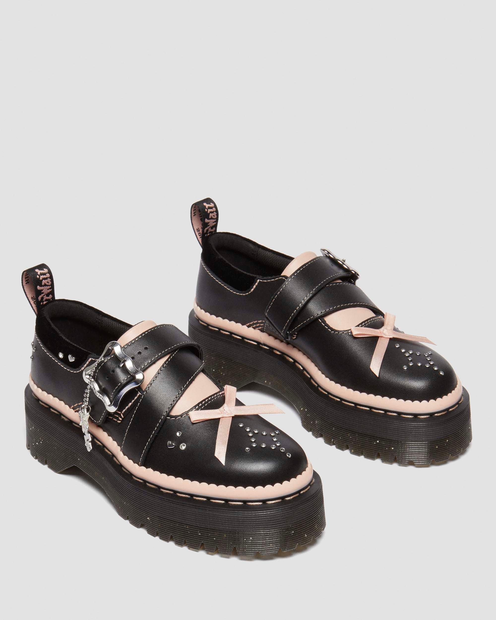 Dr Martens Kemsley leather buckle platform shoes