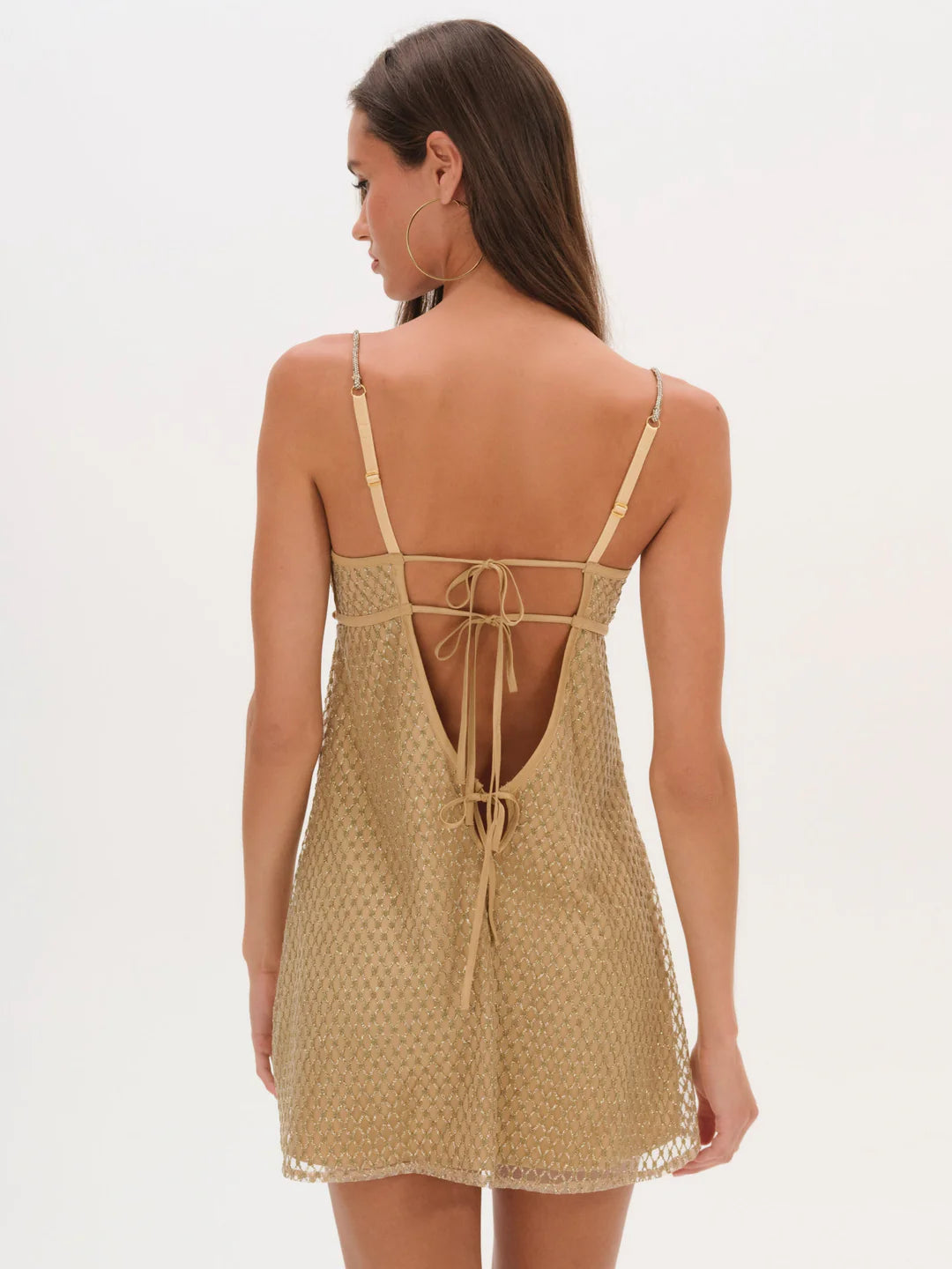 Glitter Slip Dress-Gold