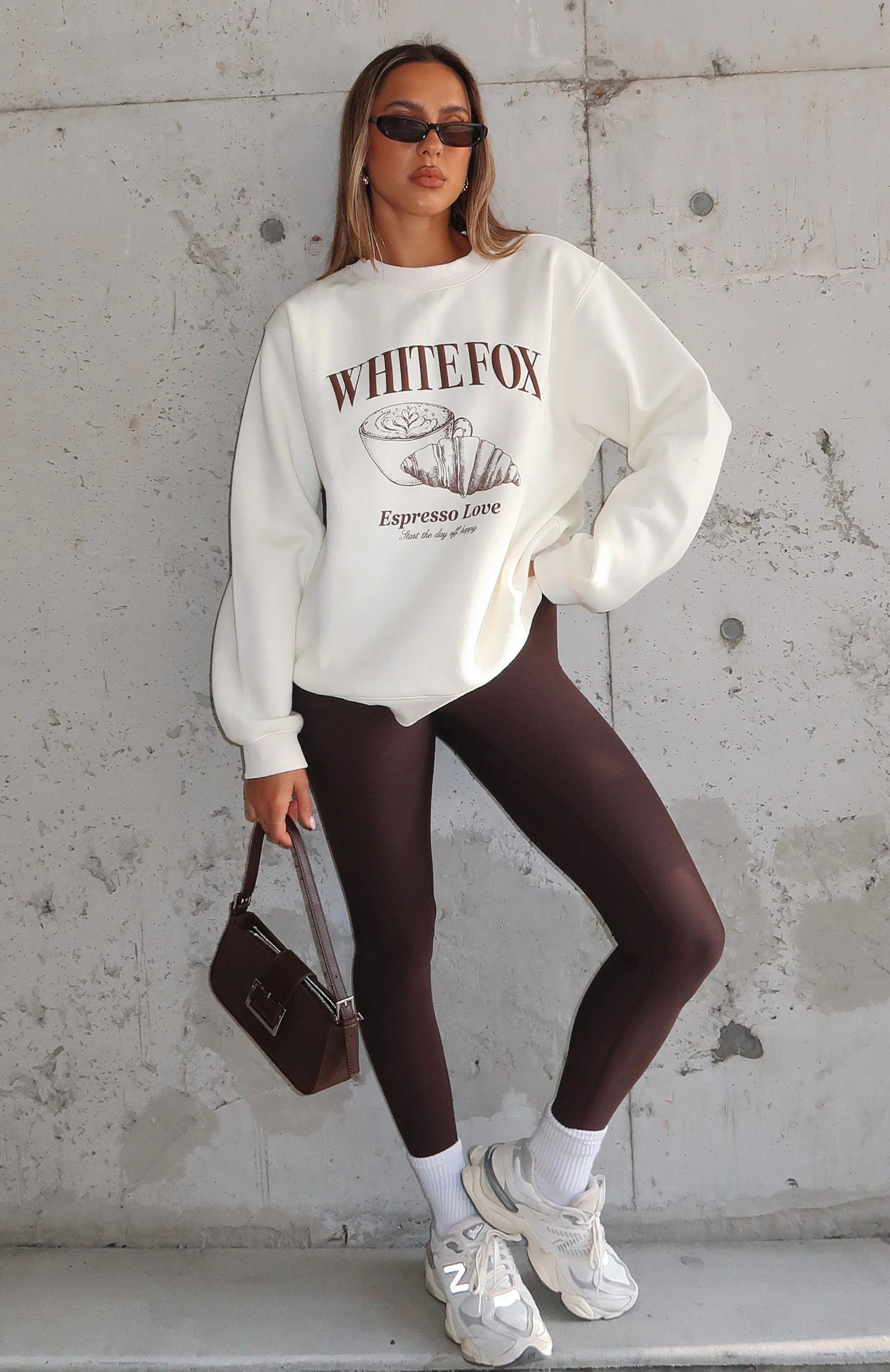 Espresso Love Oversized Sweater Off White