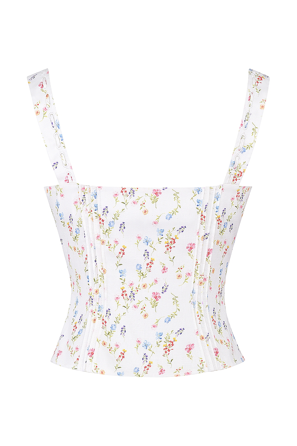 Chicca-White Posy Print Top