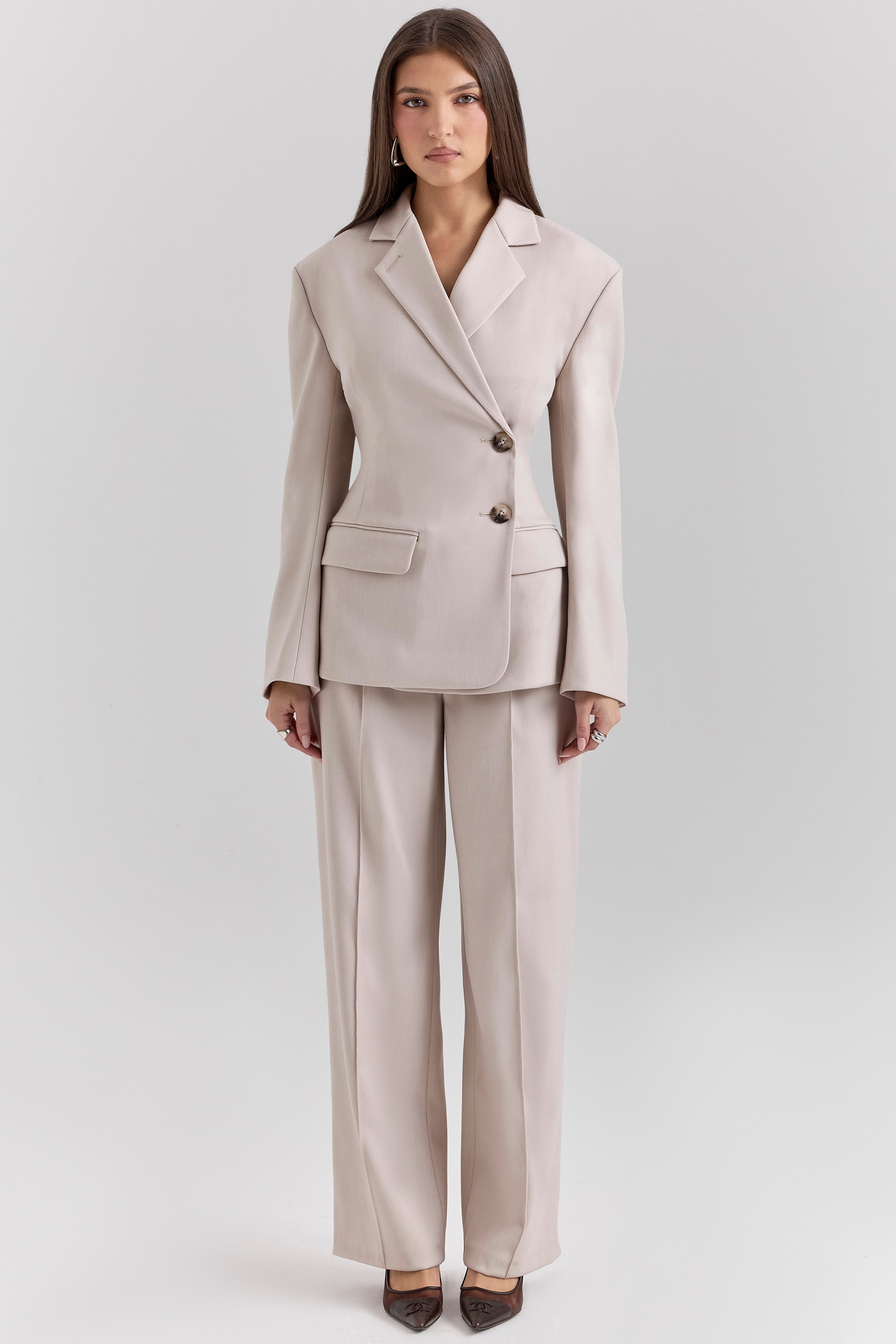 Hudson-Beige Hourglass Blazer