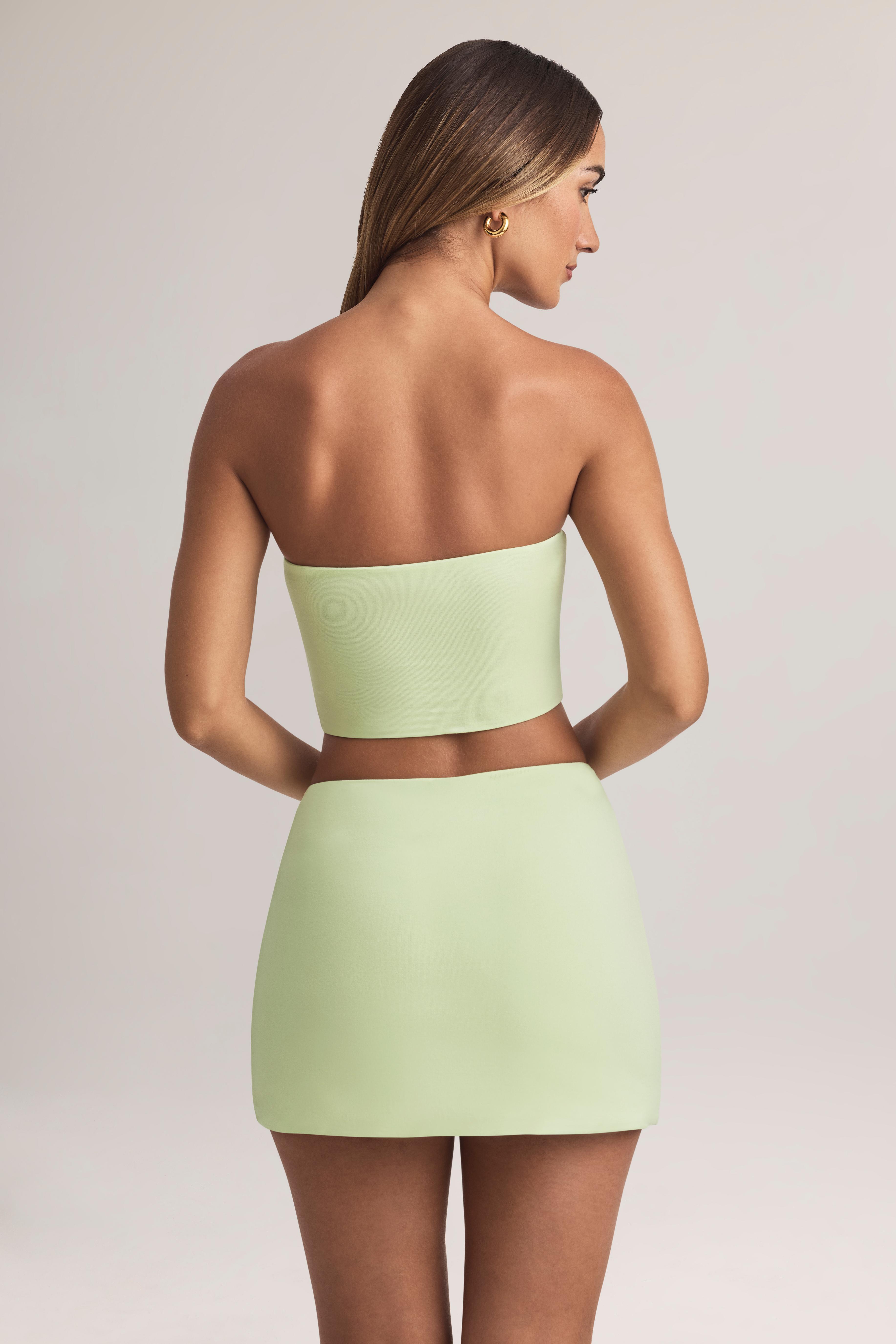 Zuri-Modal Mid-Rise A-Line Mini Skirt in Sage Green