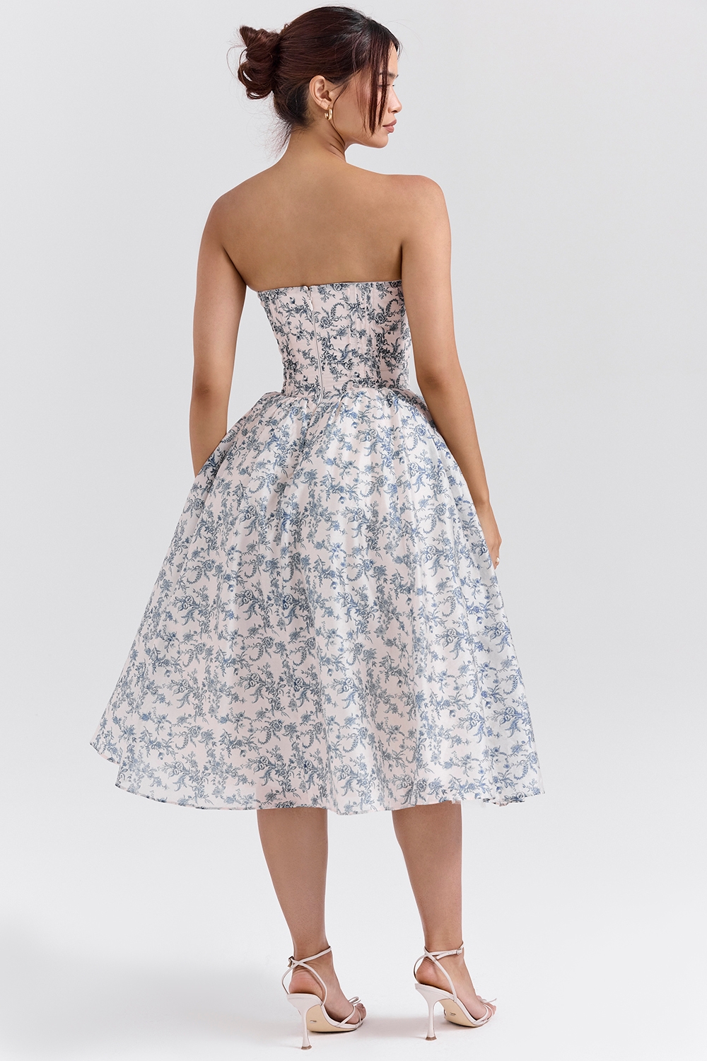 Bennett-English Porcelain Print Strapless Sundress