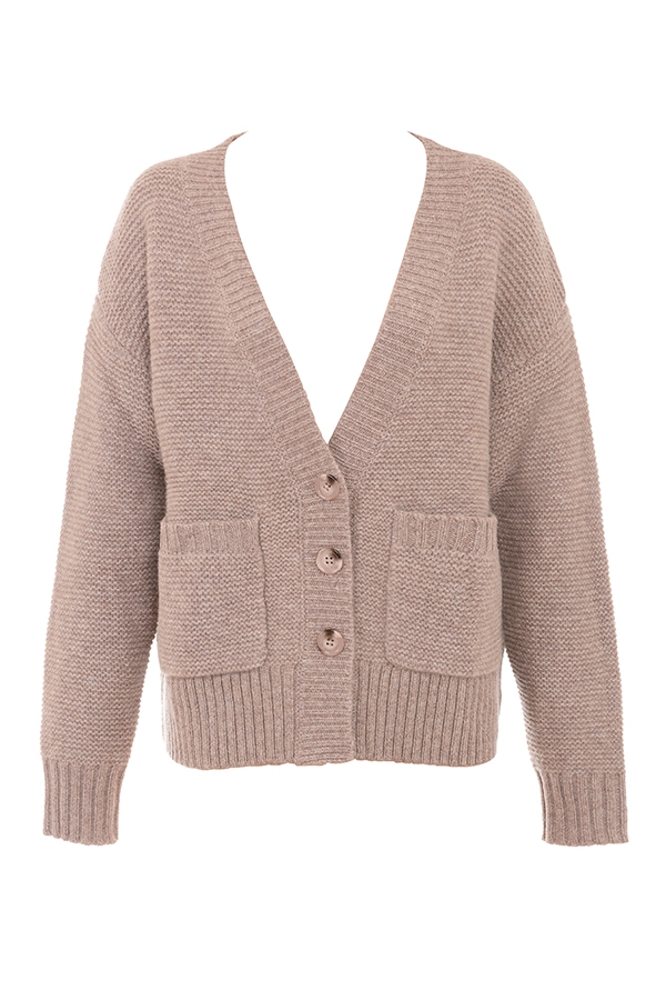 Alara-Barley Chunky Natural Wool Cardigan - SALE