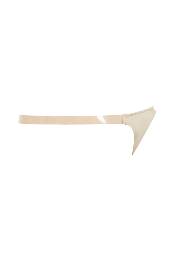 Clear Side- Strap Solution Thong - Beige