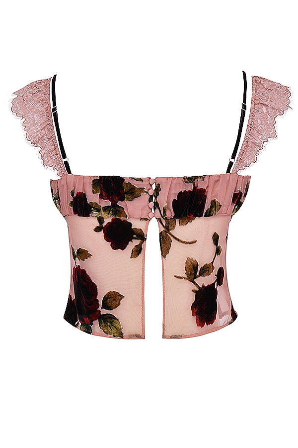 Graciela-Dusty Pink Devore Top