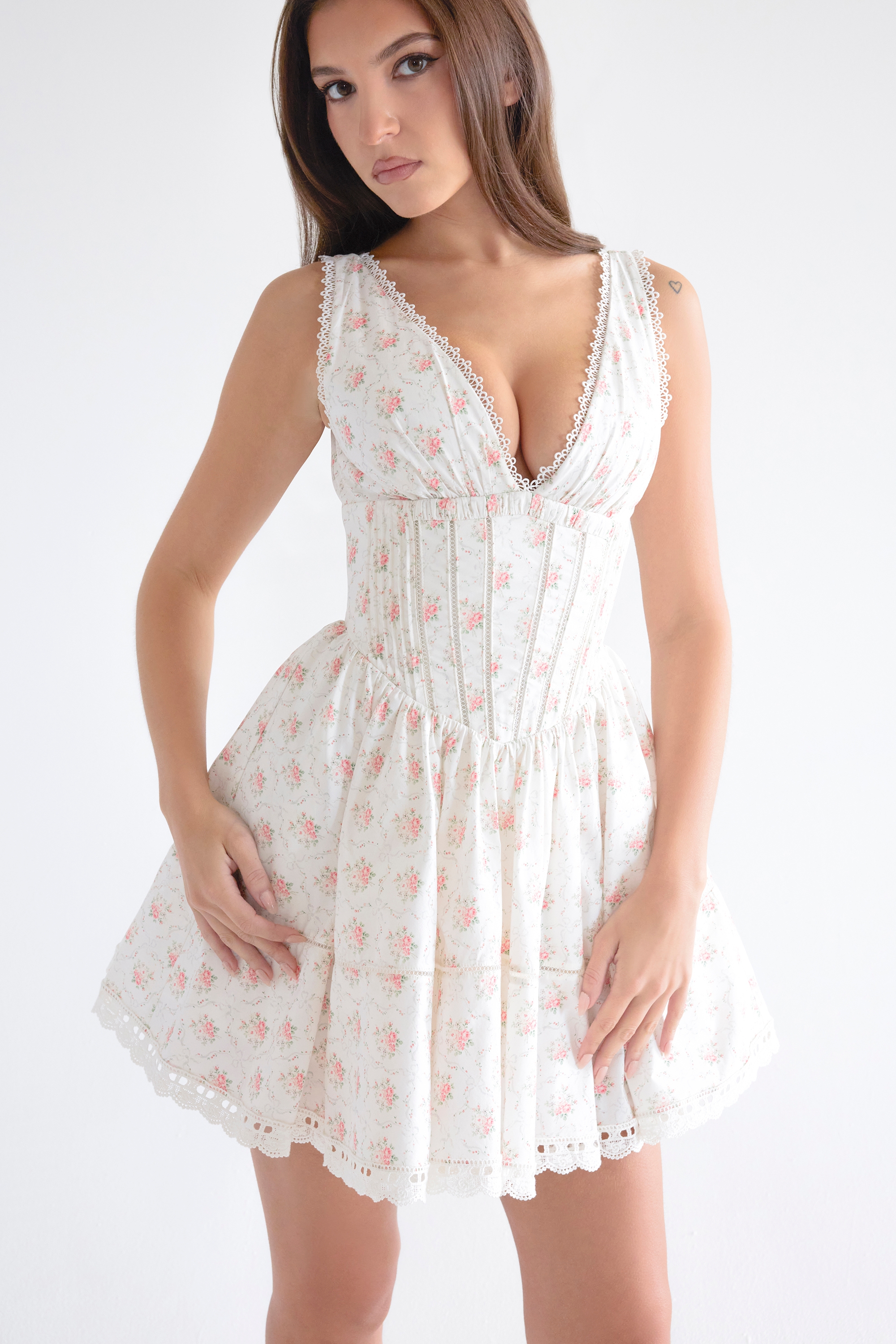 Salma-Rose Print Mini Dress