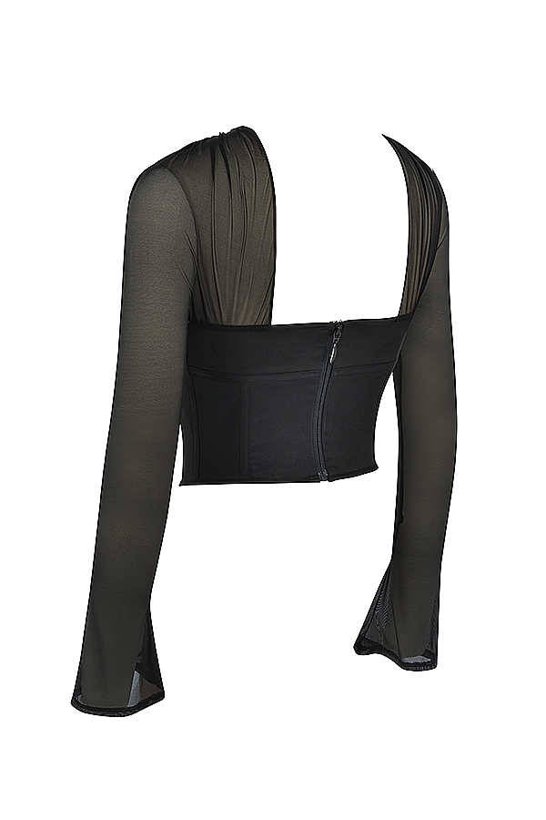 Mina-Black Structured Corset