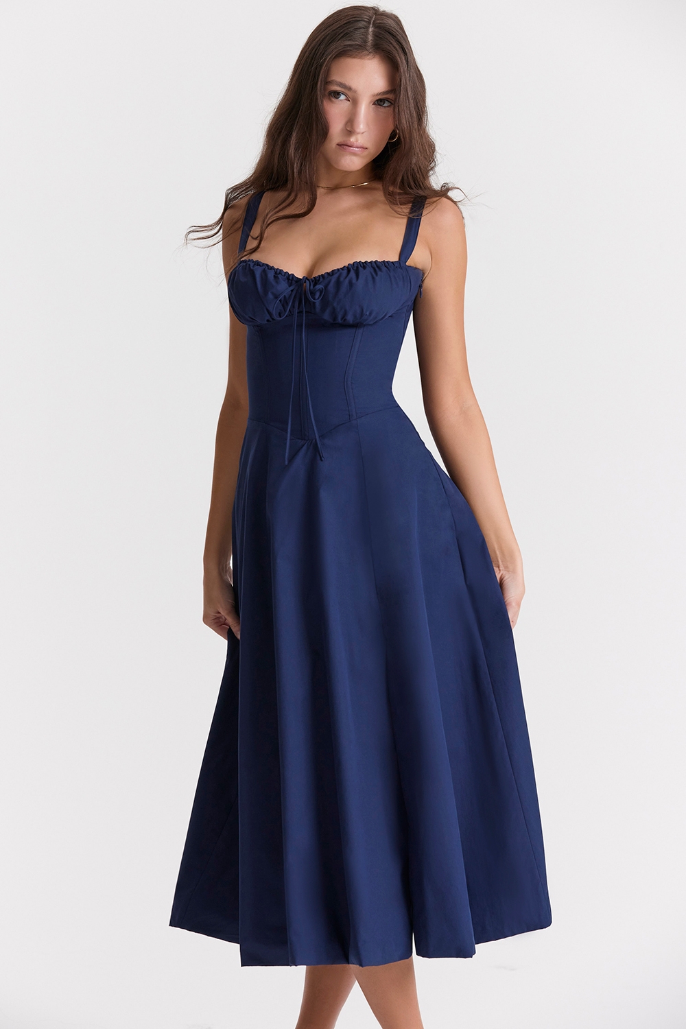 Carmen-French Navy Bustier Sundress