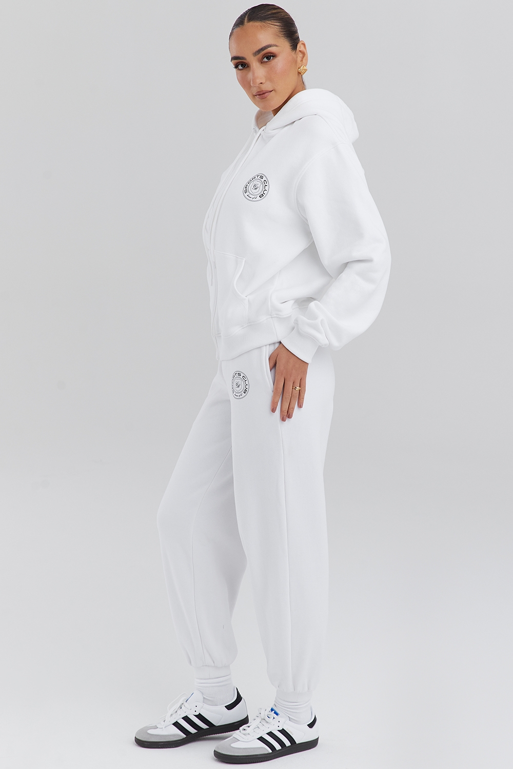 Coast-White Fleece Back Jogging Trousers