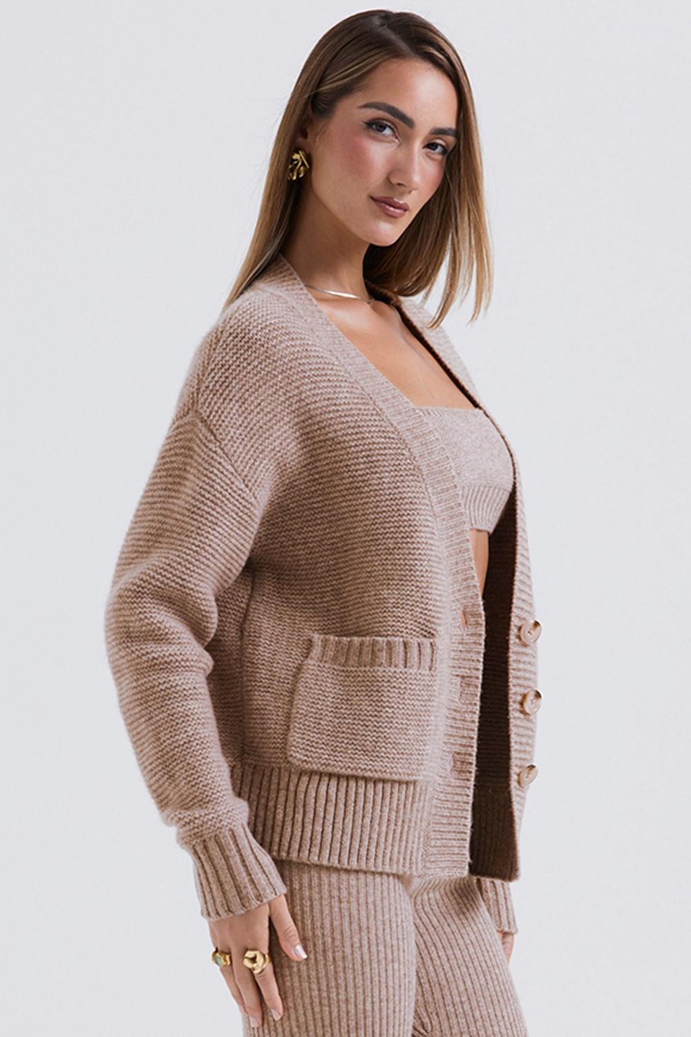 Alara-Barley Chunky Natural Wool Cardigan - SALE