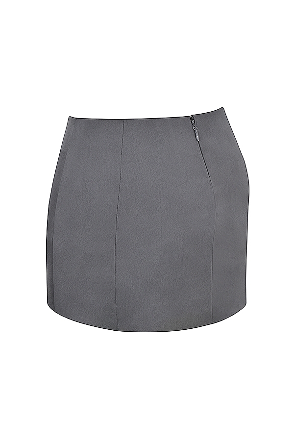Catalina-Shadow Satin A-Line Mini Skirt