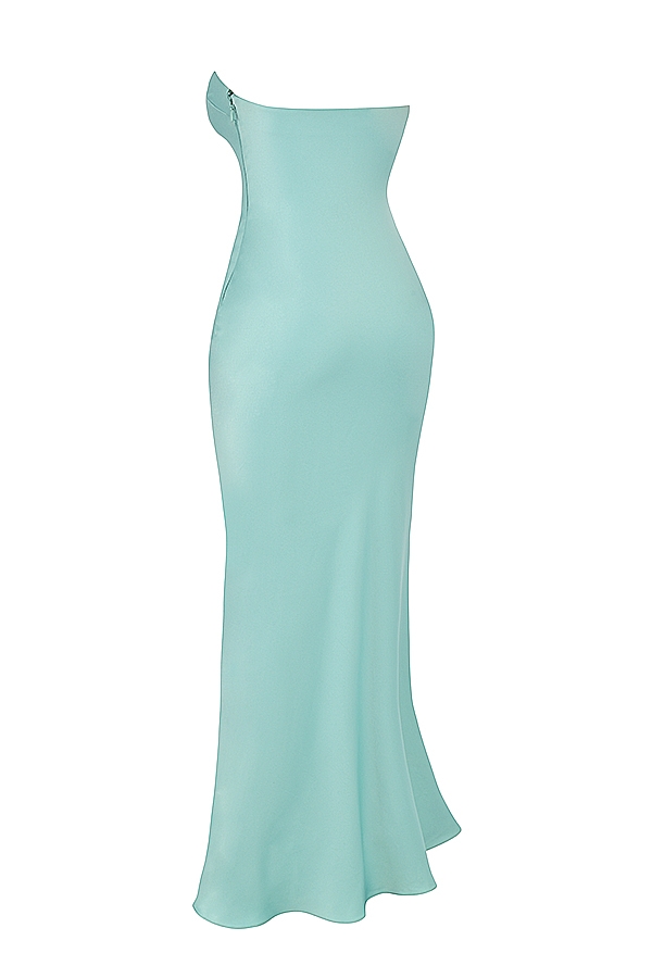 Alette-Jade Satin Strapless Maxi Dress