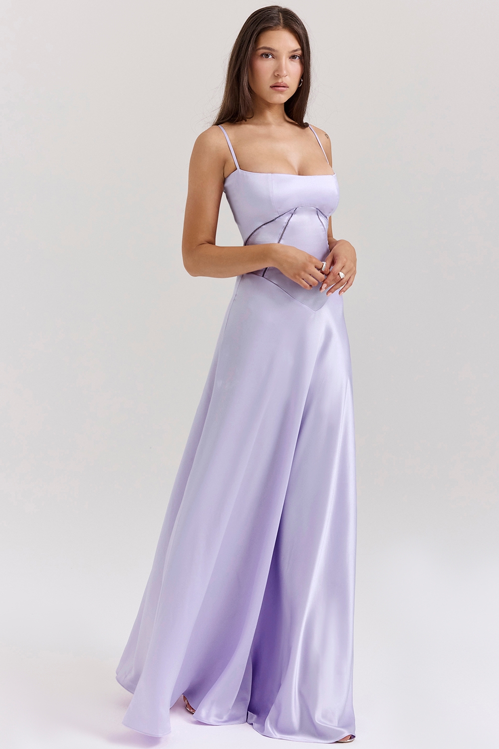 Anabella-Orchid Lace Up Maxi Dress