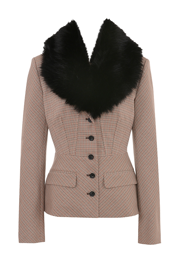 Buckingham-Puppytooth Check Hourglass Jacket - SALE