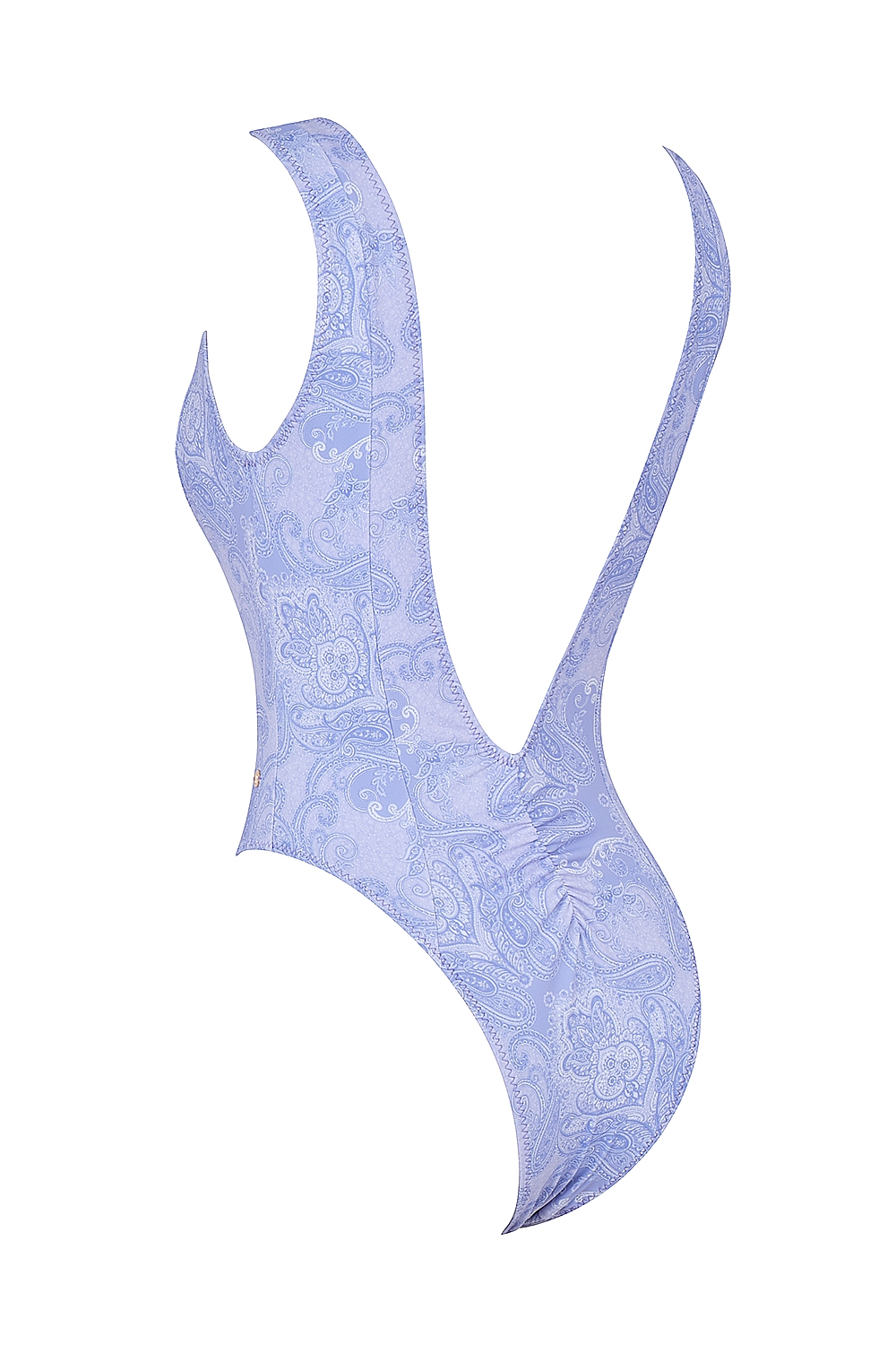 Martinique-Lavender Paisley Plunge Swimsuit