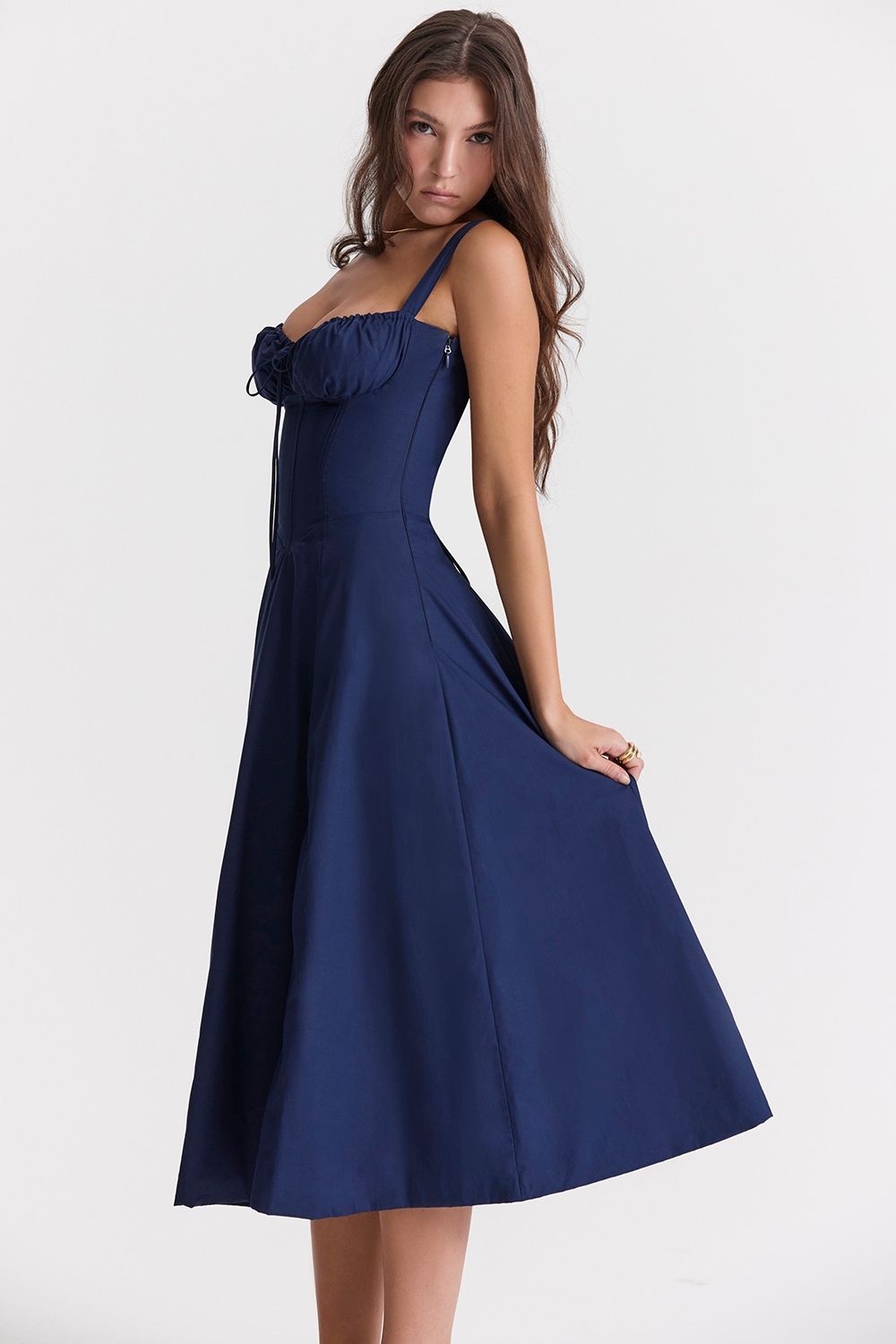 Carmen-French Navy Bustier Sundress