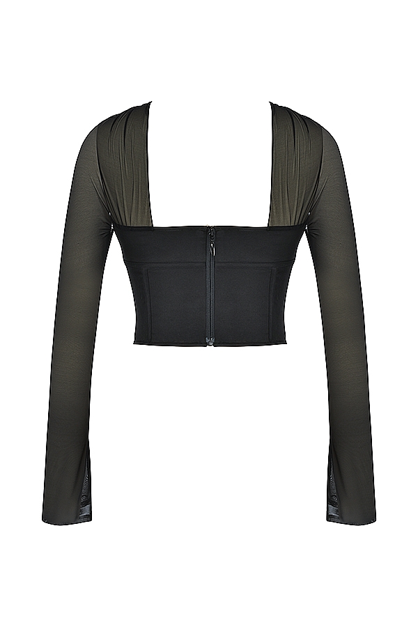 Mina-Black Structured Corset