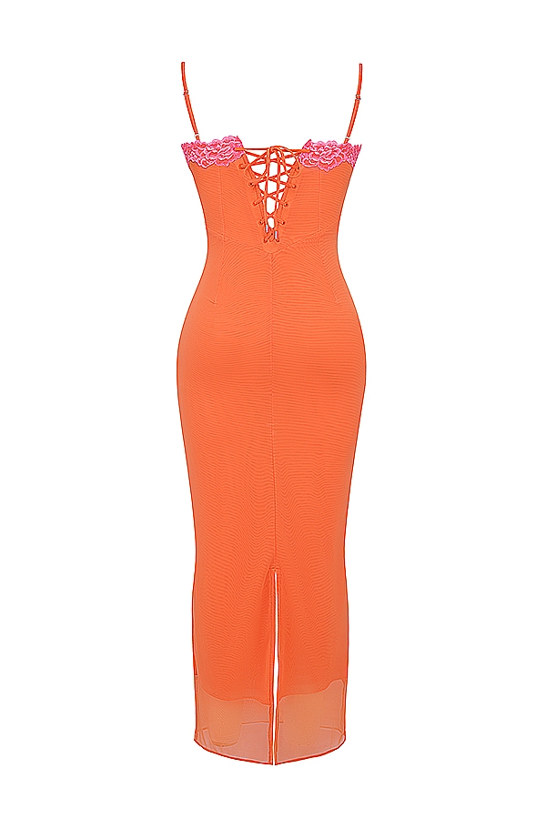Aiza-Flame Orange Maxi Dress