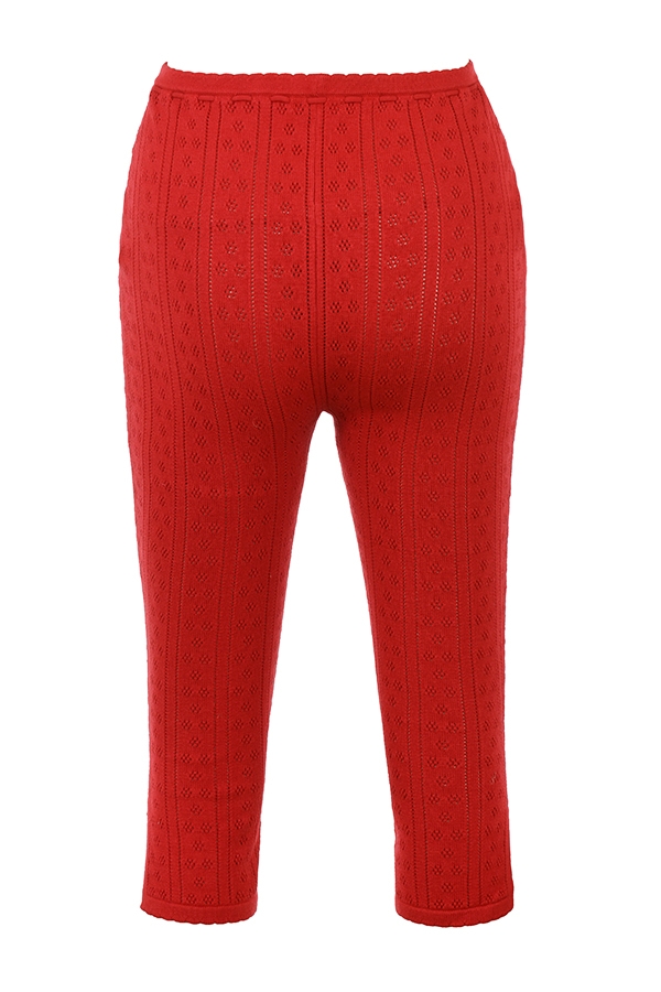 Abigail-Cherry Knit Capri Trousers - SALE