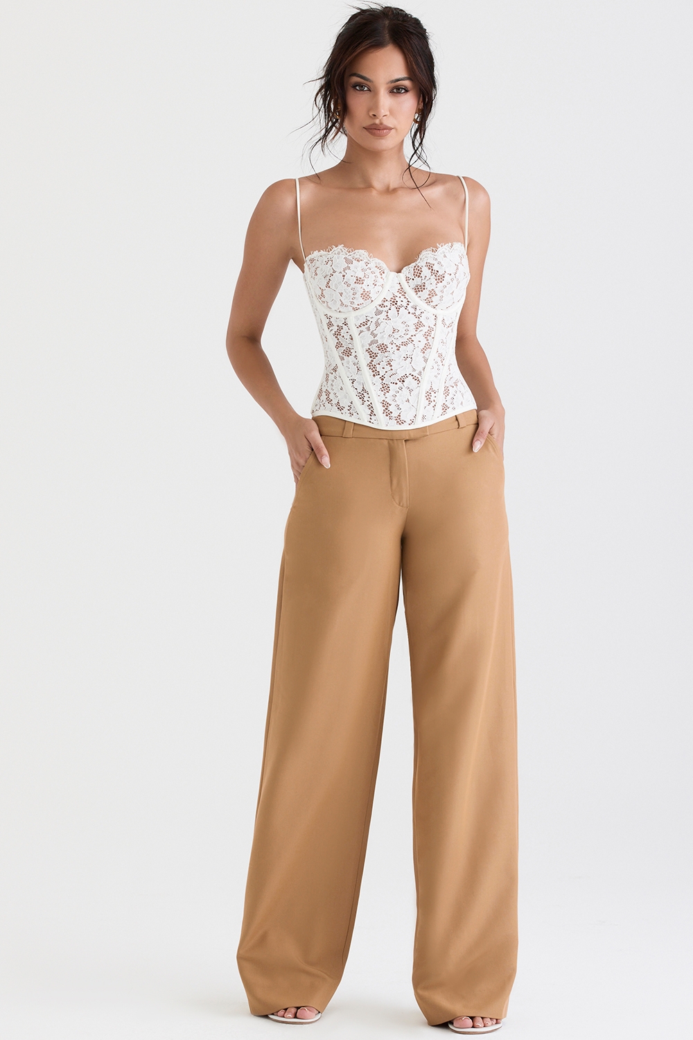 Cameron-Caramel Relaxed Tailored Trousers