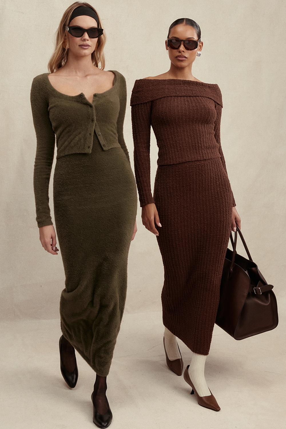 Saffron-Chocolate Soft Boucle Knit Top - SALE