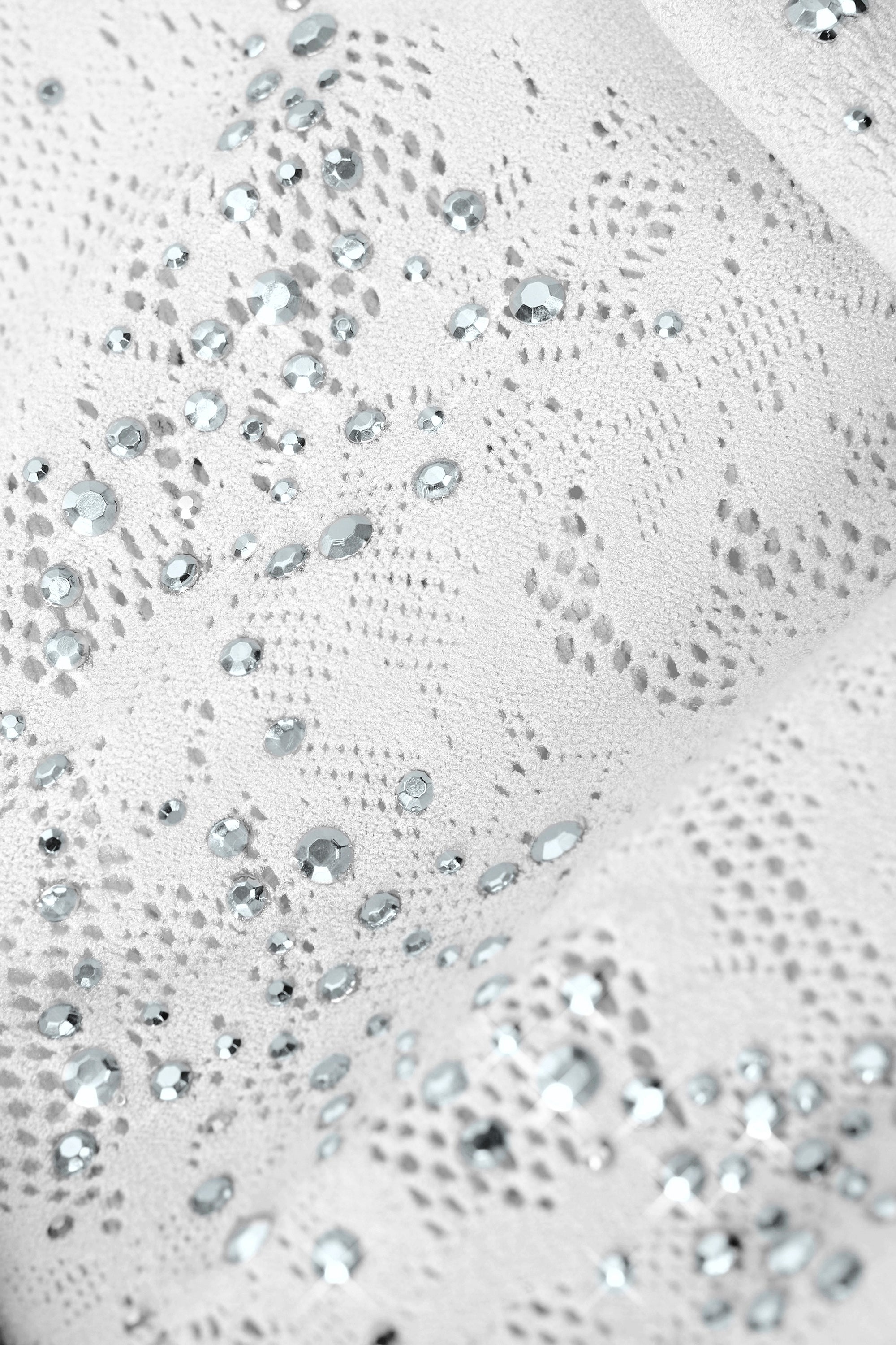 Tori-Embellished Halterneck Mini Dress in Ivory