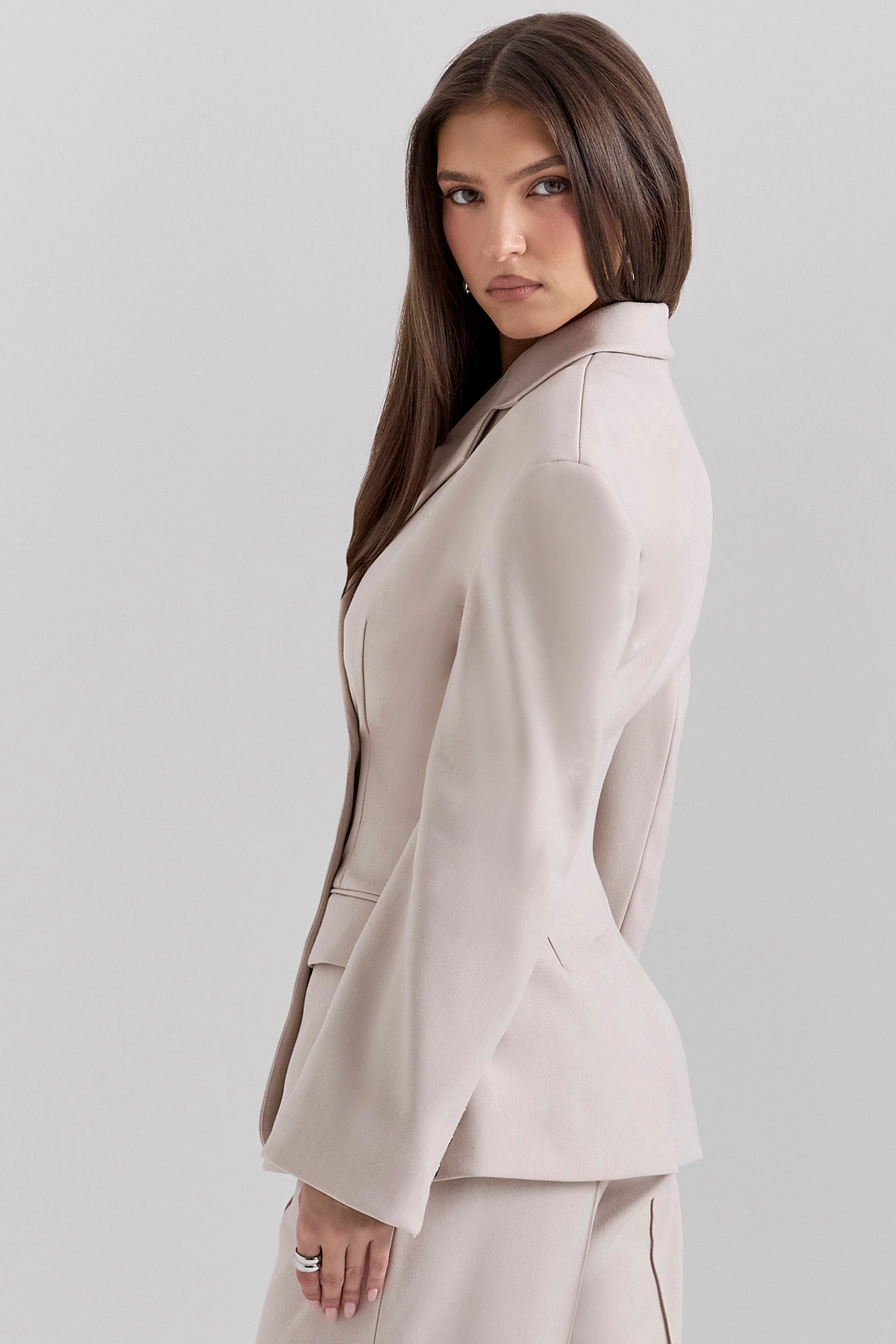 Hudson-Beige Hourglass Blazer