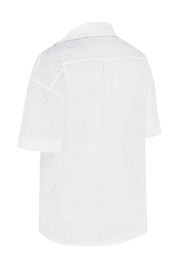 Carrie-White Broderie Anglaise Shirt