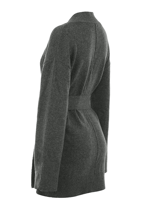 Alaia-Charcoal Cashmere Blend Belted Cardigan - SALE