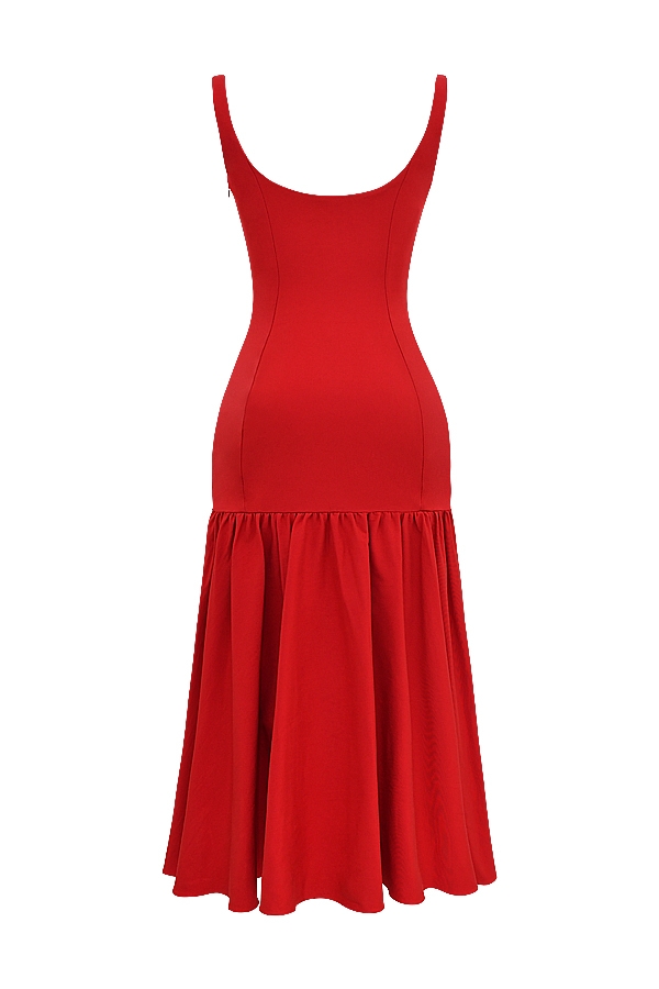 Amore-Scarlet Dropped Waist Midi Dress