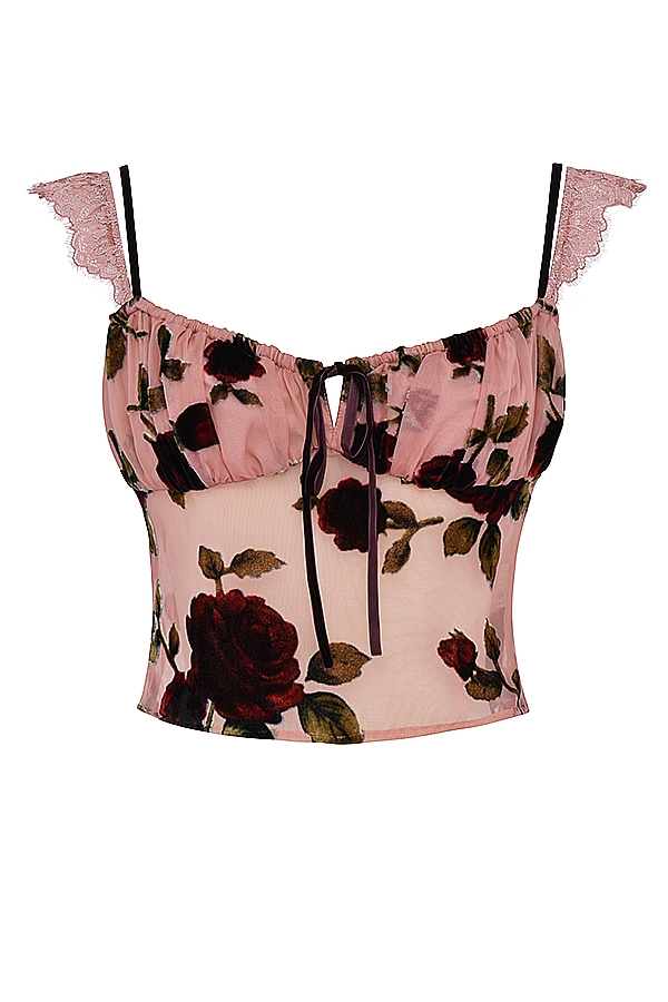 Graciela-Dusty Pink Devore Top