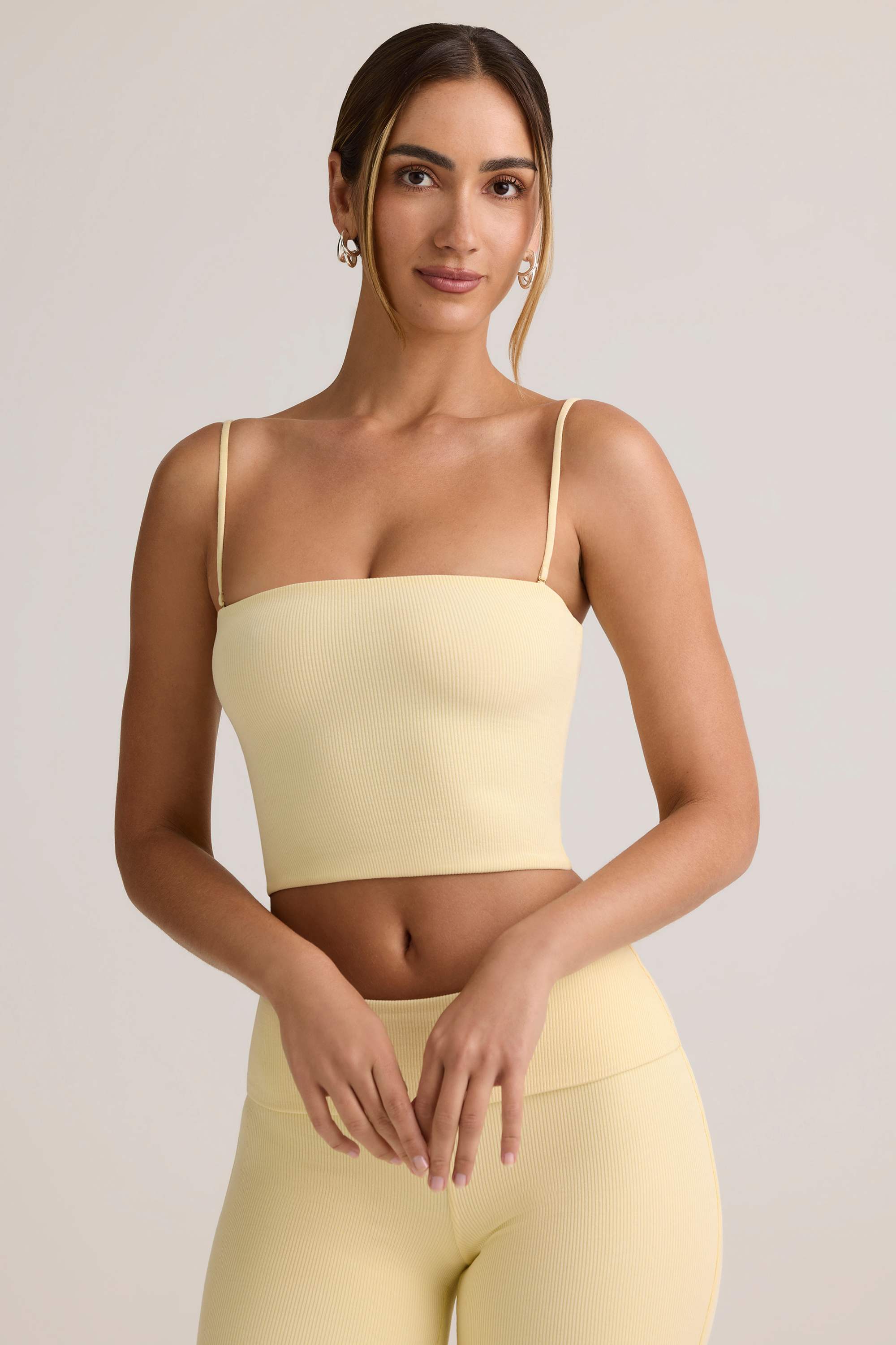 Verna-Modal Strapless Crop Top in ButterCream Yellow