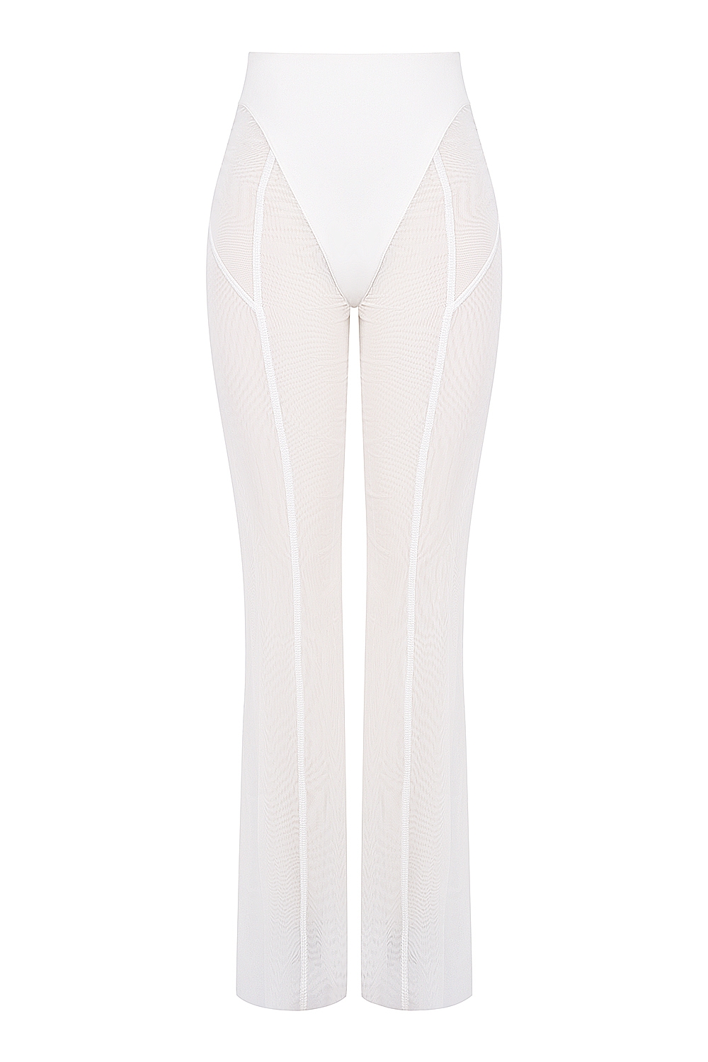 Avalon-White Mesh High Waist Trousers