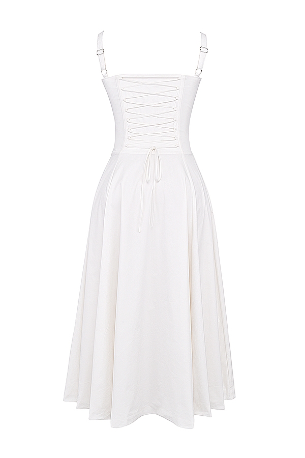 Carmen-White Bustier Sundress