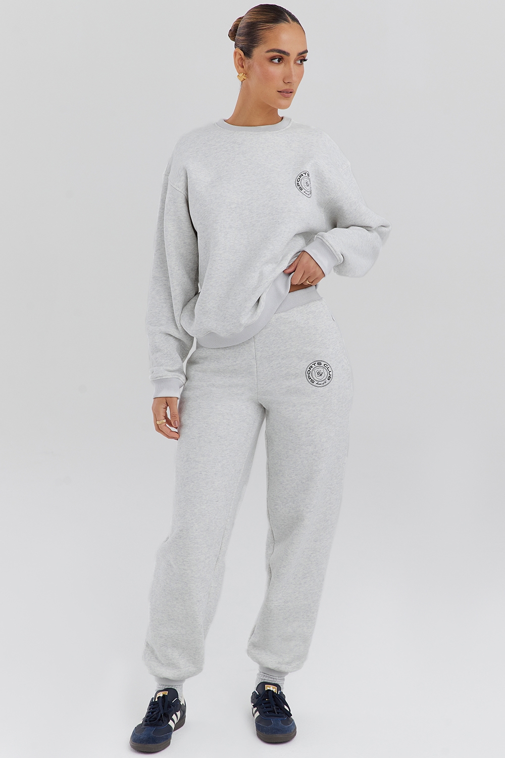 Haze-Light Grey Marl Crew Neck Sweatshirt