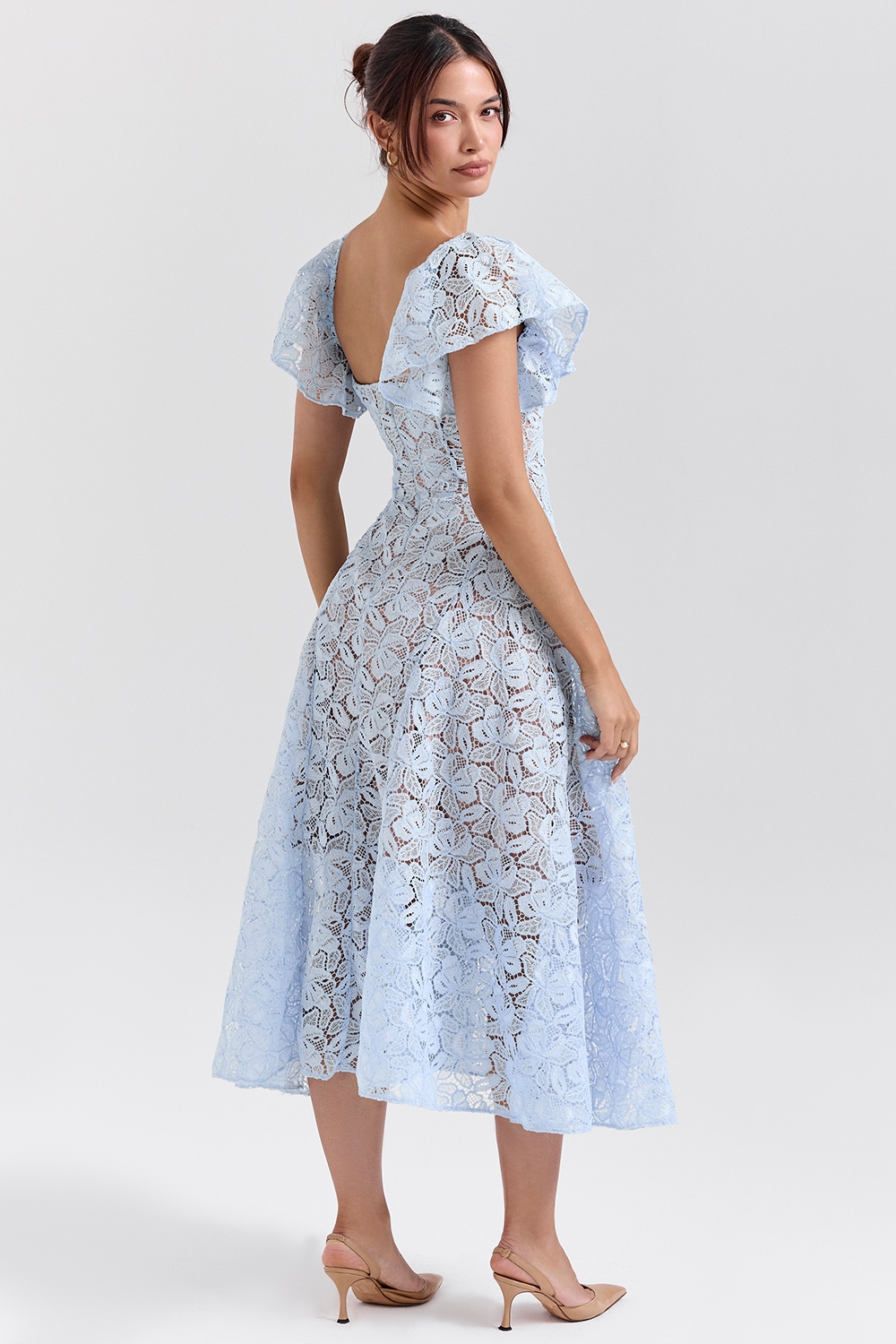 Austen-Bluebell Floral Lace Midi Dress