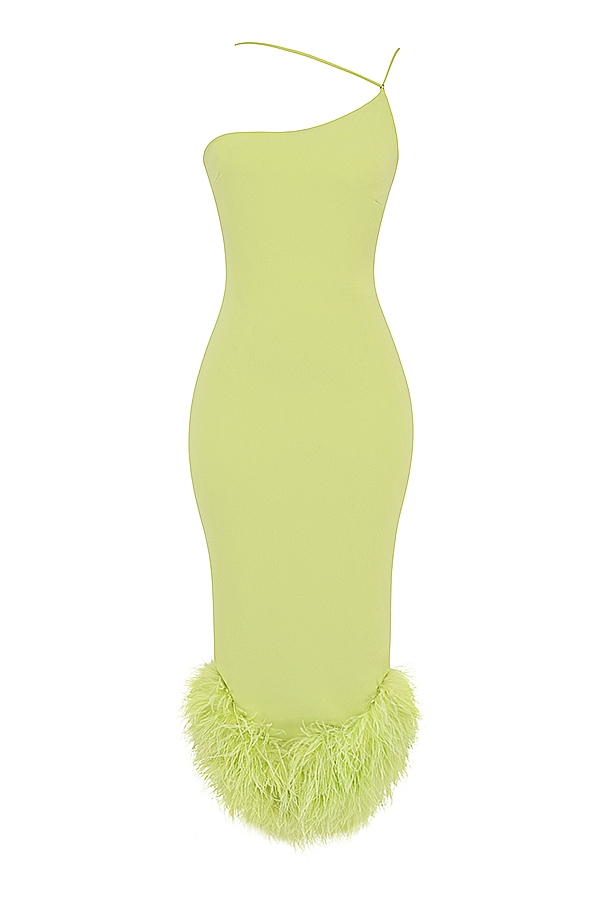 Alessia-Lime Midi Dress