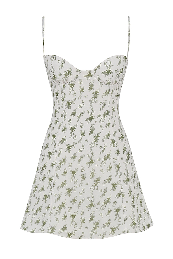Christiana-Garden Print Mini Dress