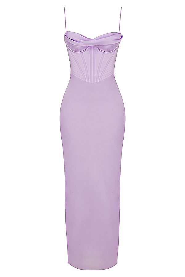 Charmaine-Lavender Corset Maxi Dress
