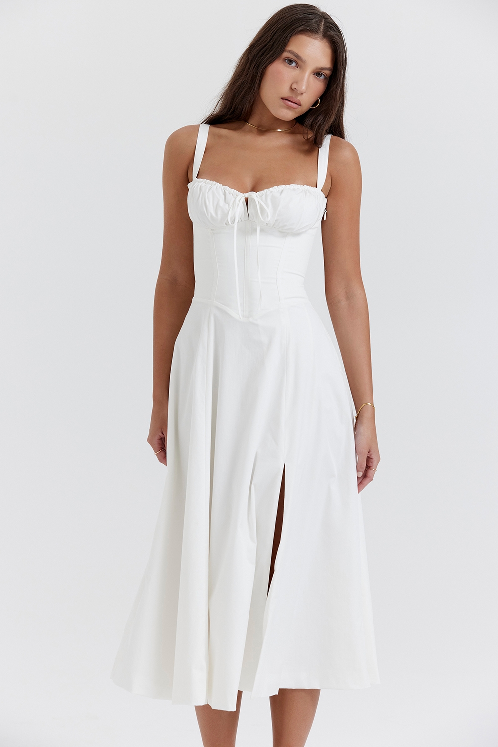 Carmen-White Bustier Sundress