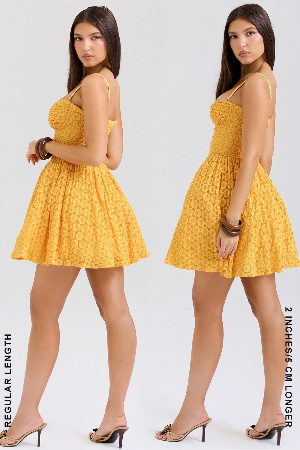 Carolina-Apricot Lace Corset Mini Dress