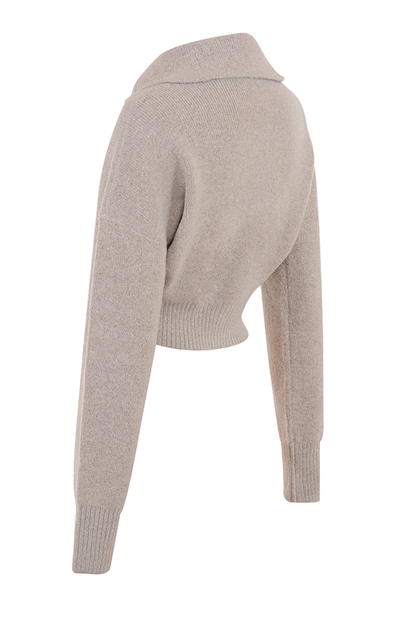 Blaise-Opal Marl Knit Cropped Cardigan - SALE