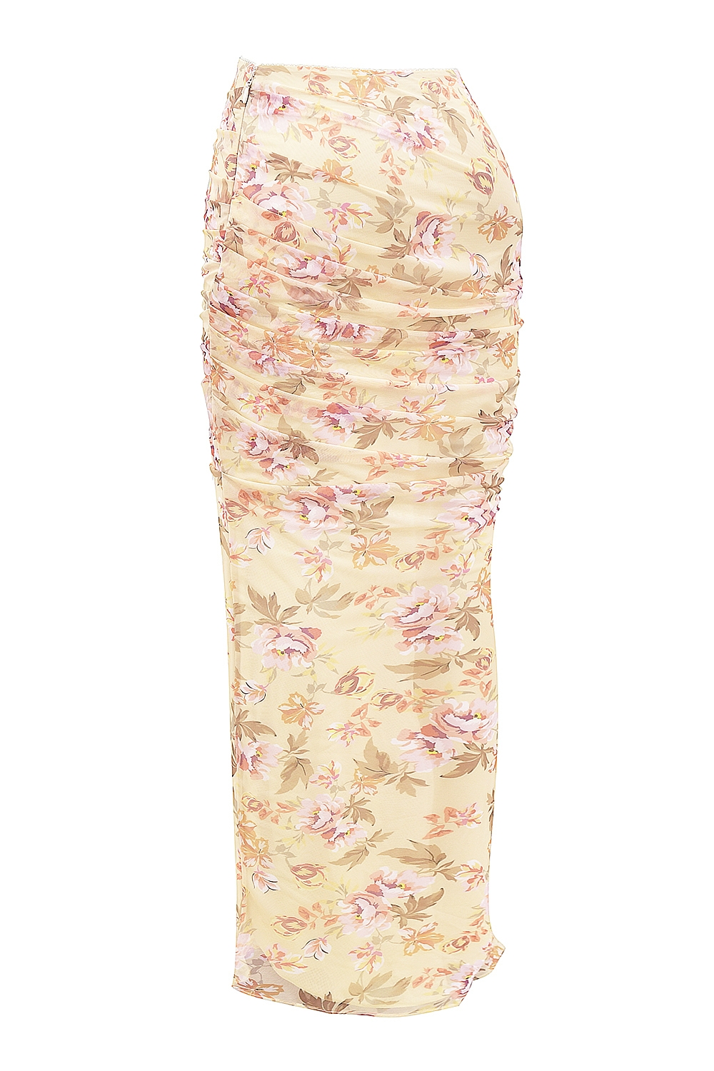 Cassidy-Honeyflower Print Fluted Hem Maxi Skirt