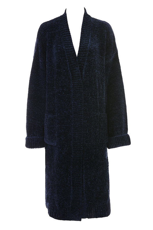 Celine-Navy Chenille Slouchy Cardigan - SALE