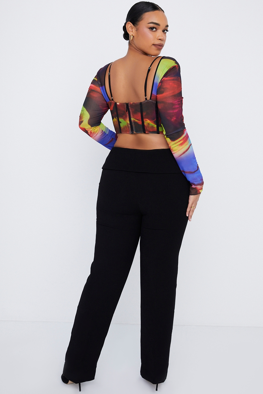 Ava-Black Fold Front Trousers