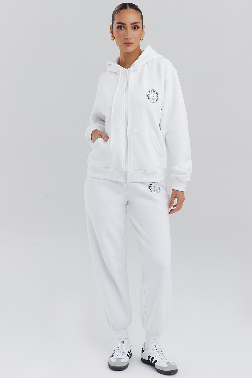 Coast-White Fleece Back Jogging Trousers